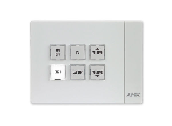 Billede af AMX MCP 106L WH | Massio 6 Button Ethernet ControlPad Landscape White    1 gang