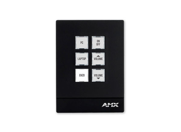 Billede af AMX MCC 106P BL |  Massio 6 Button Ethernet ControlPad Portrait Black   1 gang