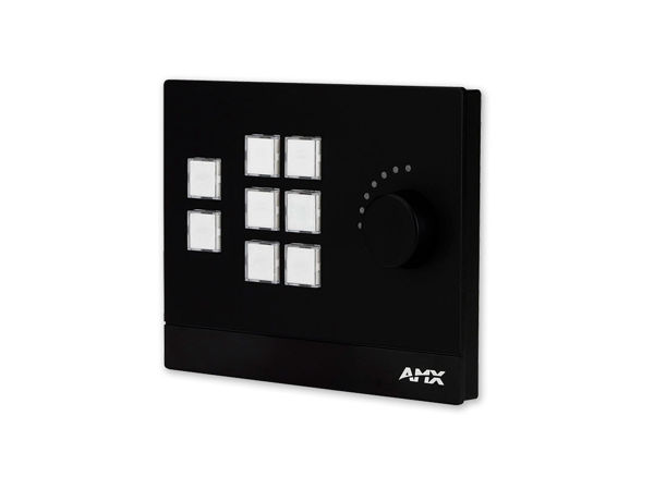 Billede af AMX MCP 108 BL | Massio 8 Button Ethernet ControlPad with Knob Black    2 gang